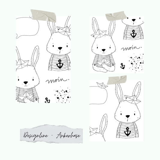 Clear Stamp Set - Bunny with Anchor - Ankerhase - A6 - Creative Depot