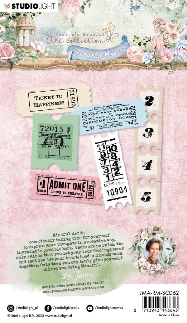 Stamp & Cutting Die - Ticket To Happiness - Romantic Moments - Jenine's Mindful Art - Studio Light