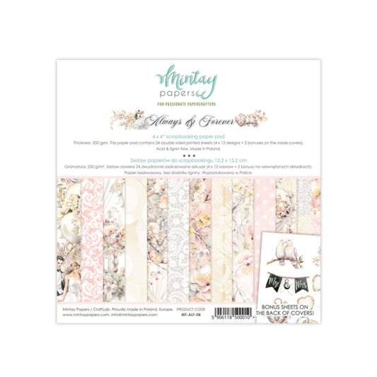 Mintay Papers - Always and Forever - 6x6 - Double Sided - Scrapbook Papers