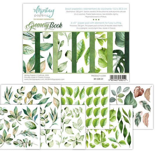 6x8 - Elements For Precise Cutting - Greenery Book - Mintay Papers