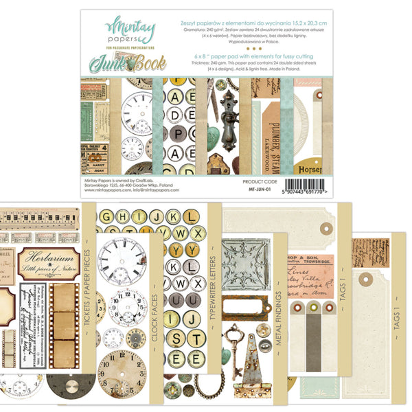 6x8 - Elements For Precise Cutting - Junk Book - Mintay Papers