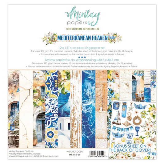 Mediterranean Heaven - 12 x 12 Paper Set - Mintay Papers
