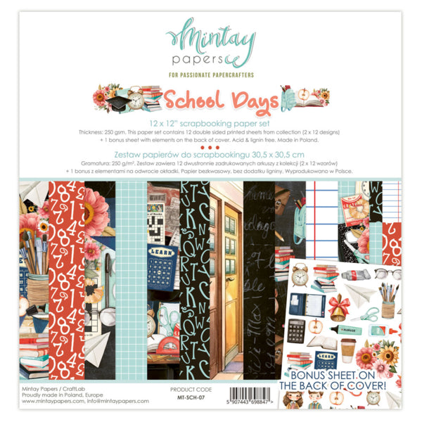 School Days - 12 x 12 Paper Set - Mintay Papers
