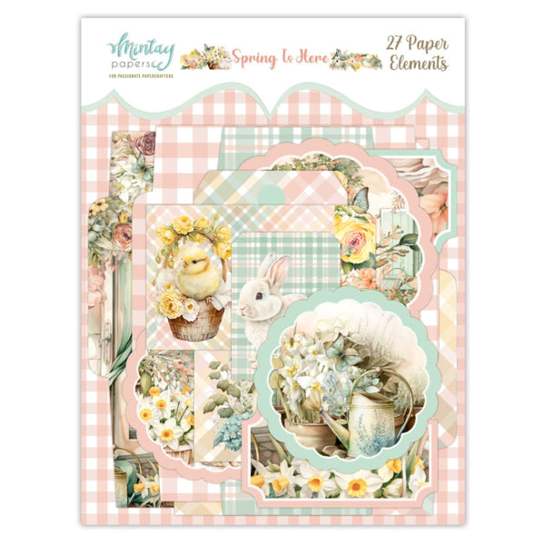 Mintay Papers - Spring Is Here - Paper Elements - 27 PCS
