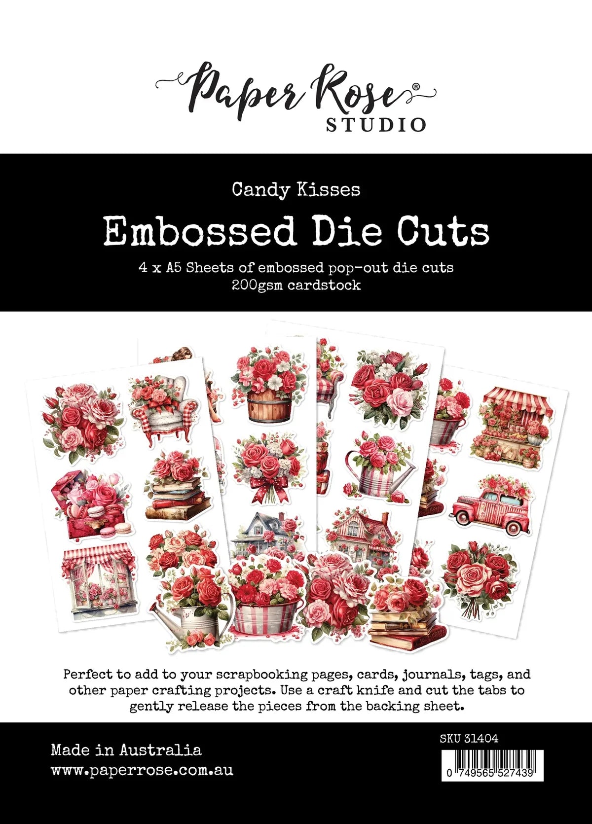 Embossed Die Cuts - Candy Kisses - Paper Rose