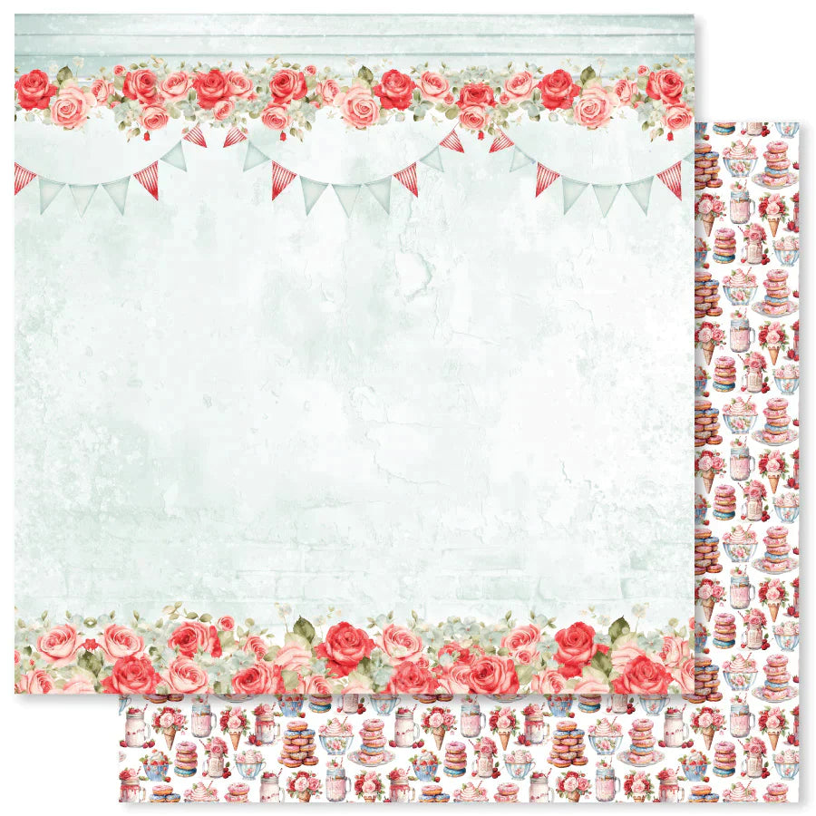 6x6 Inch - Candy Kisses - Double Sided Paper - Paper Rose