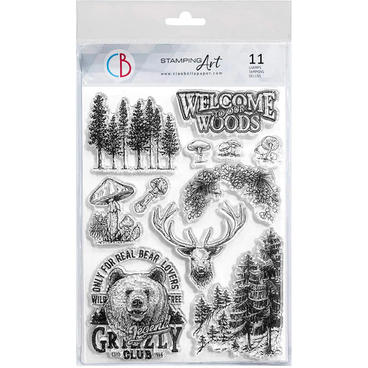 6x8 - Clear Stamp Set - Welcome To Our Woods - Ciao Bella