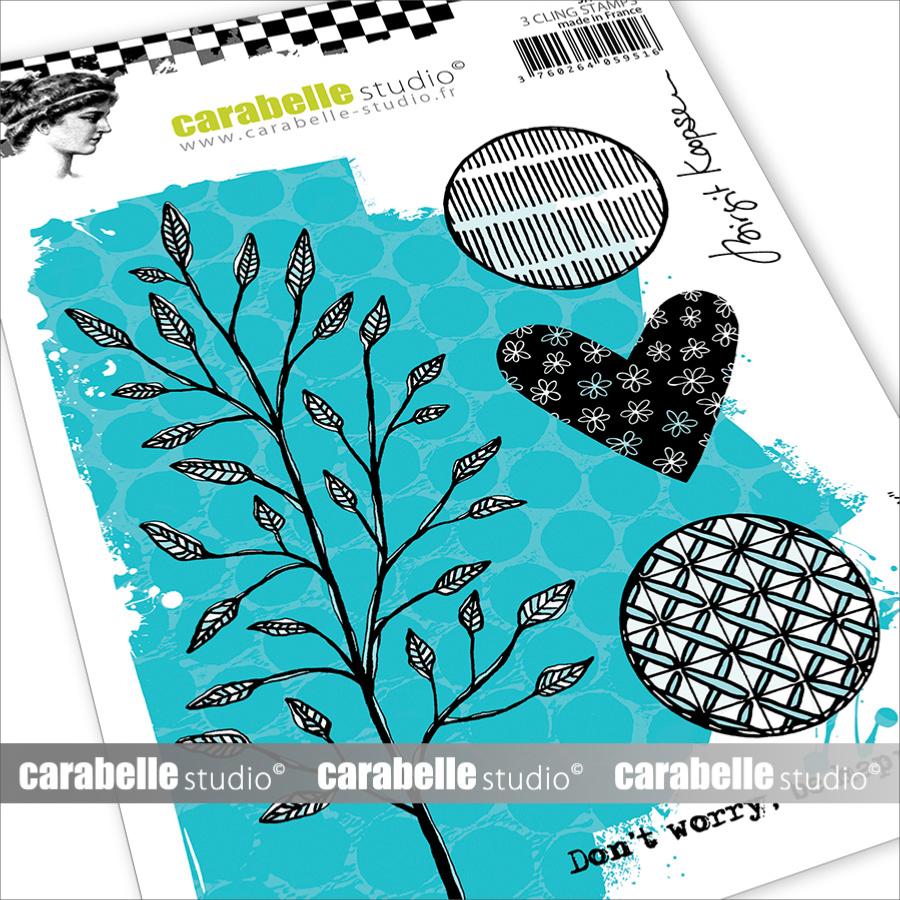 Rubber Cling Stamp A6 - Be Happy - Birgit Koopsen - Carabelle Studio