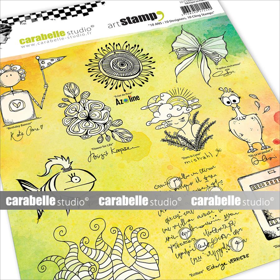 Anniversary Rubber Stamp Set - 10 Designs - Kate Crane / Birgit Koopsen - Carabelle Studio