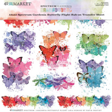 12x12 Butterfly Flight Rub Ons - Spectrum Gardenia - 1 Sheet - 49 and Market