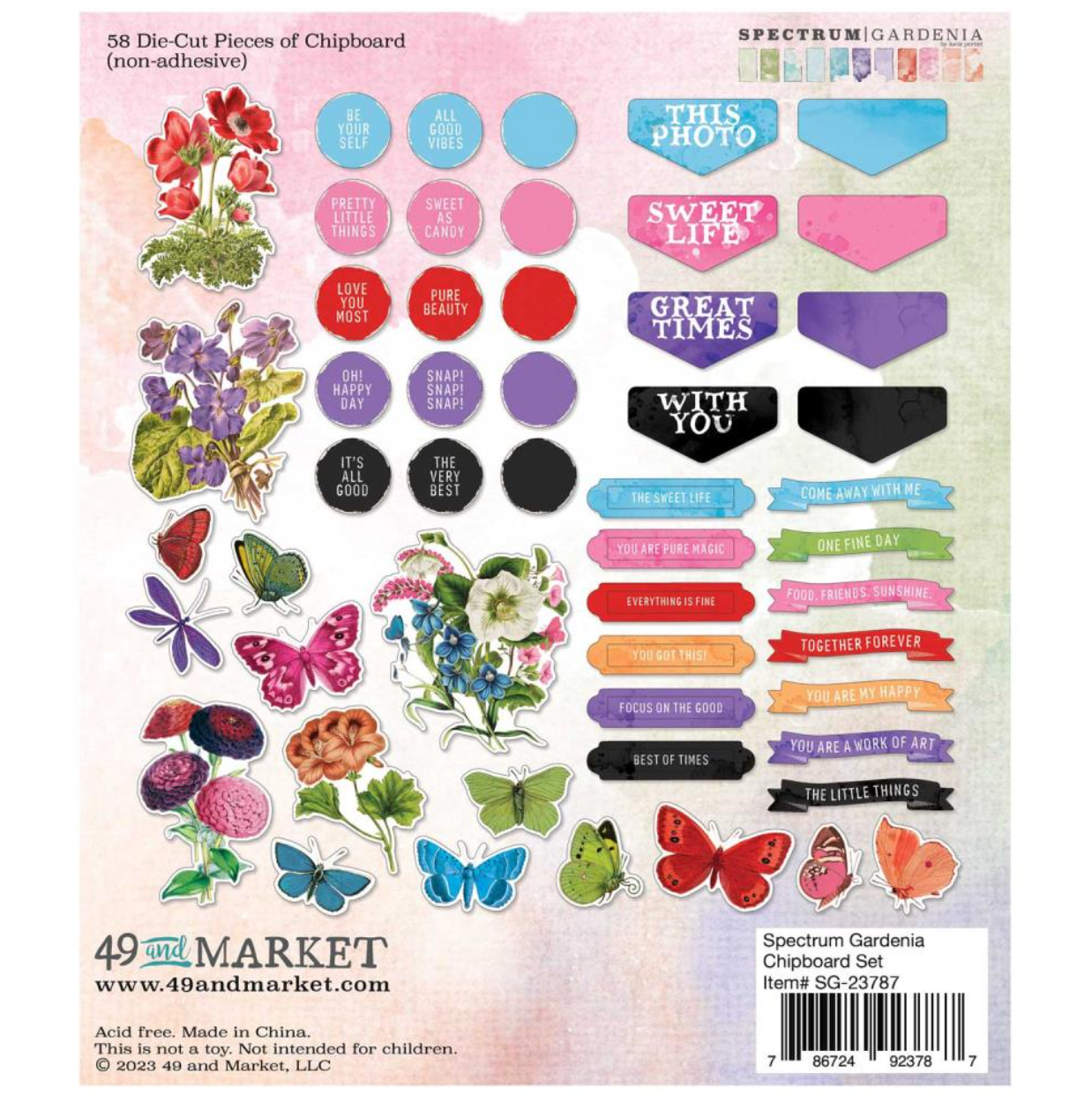 Chipboard Set - Spectrum Gardenia - 49 and Market