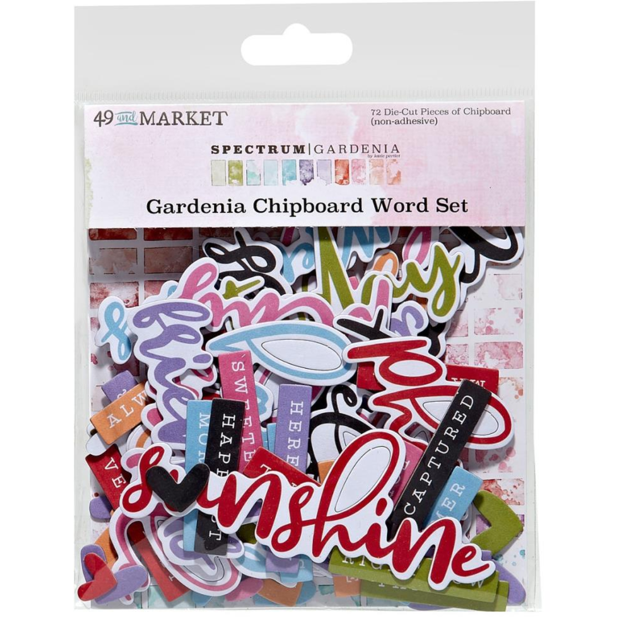 Chipboard Word Set - Spectrum Gardenia - 49 and Market