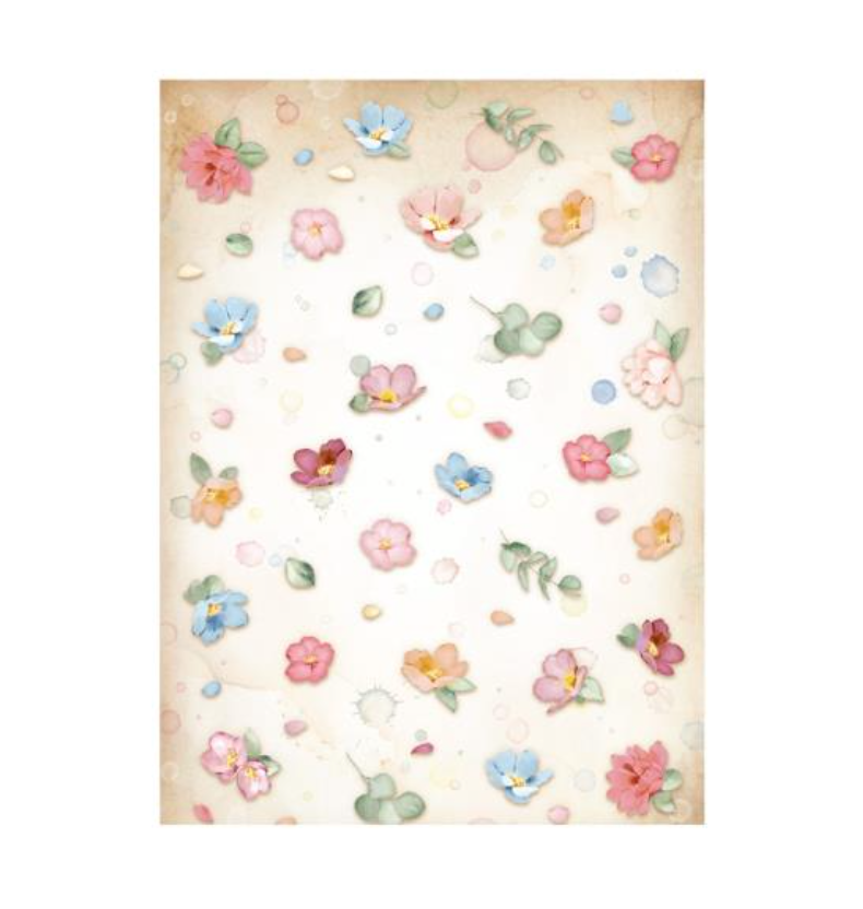 Assorted Rice Paper - Backgrounds A6 8/Sheets - Oh La La - Stamperia