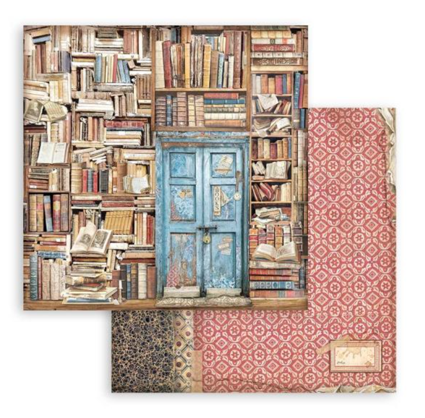 Stamperia Vintage Library Paper Pad Backgrounds 12x12