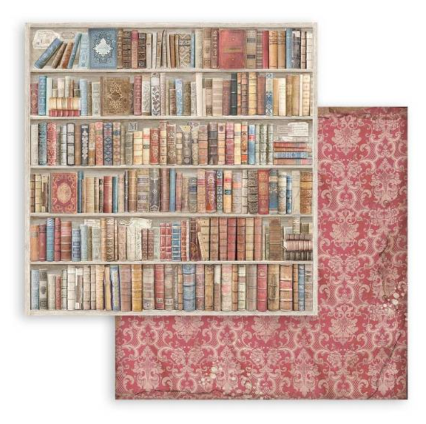 8x8 - Vintage Library - Backgrounds - Stamperia