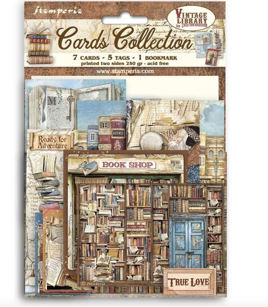 Cards Collection - Vintage Library - Backgrounds - Stamperia