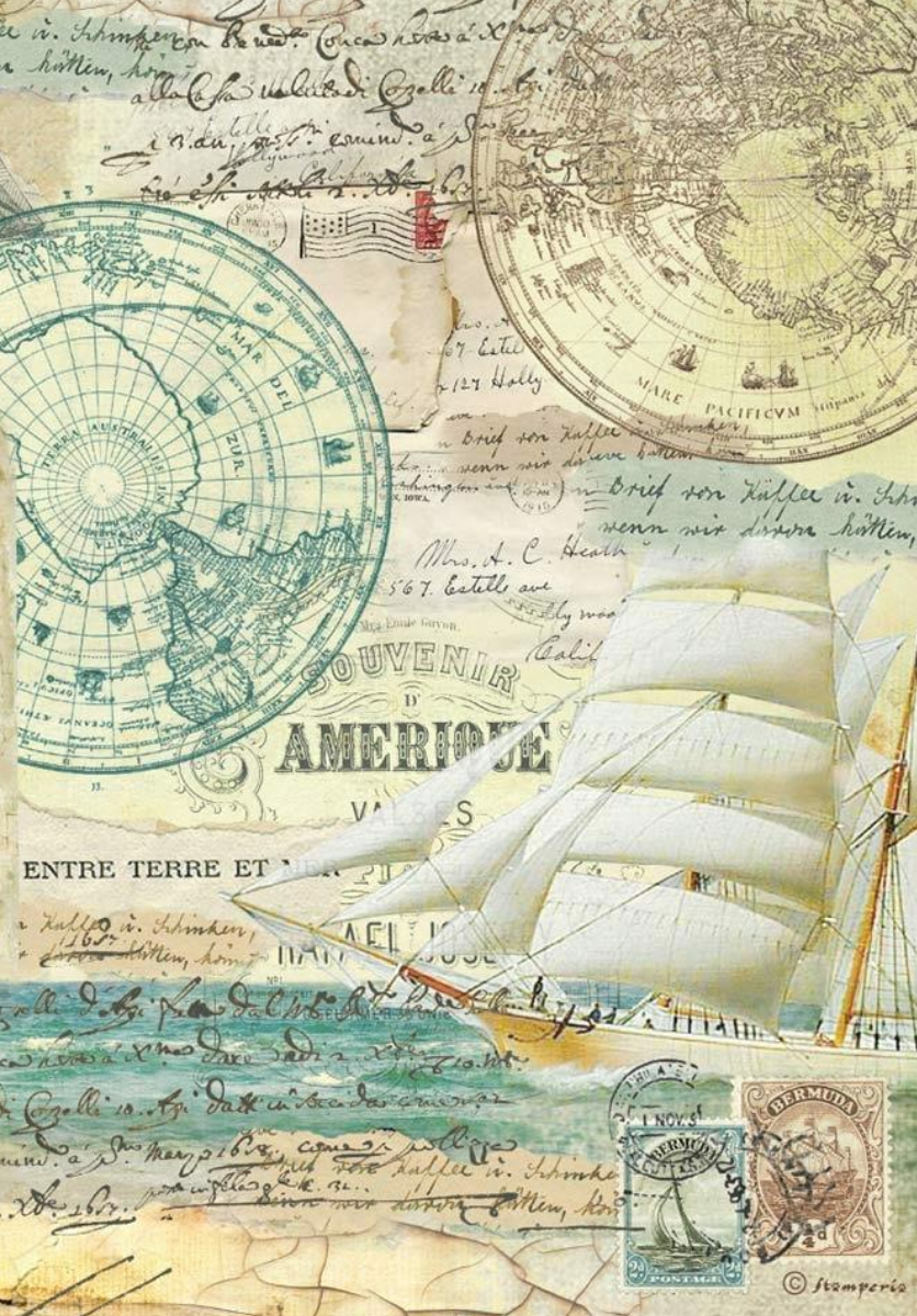 Around The World - Sailing Ship - Rice Paper - Stamperia