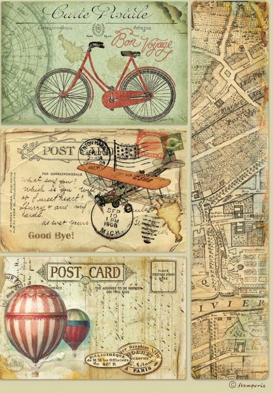 Around The World - Post Card - Rice Paper - Stamperia