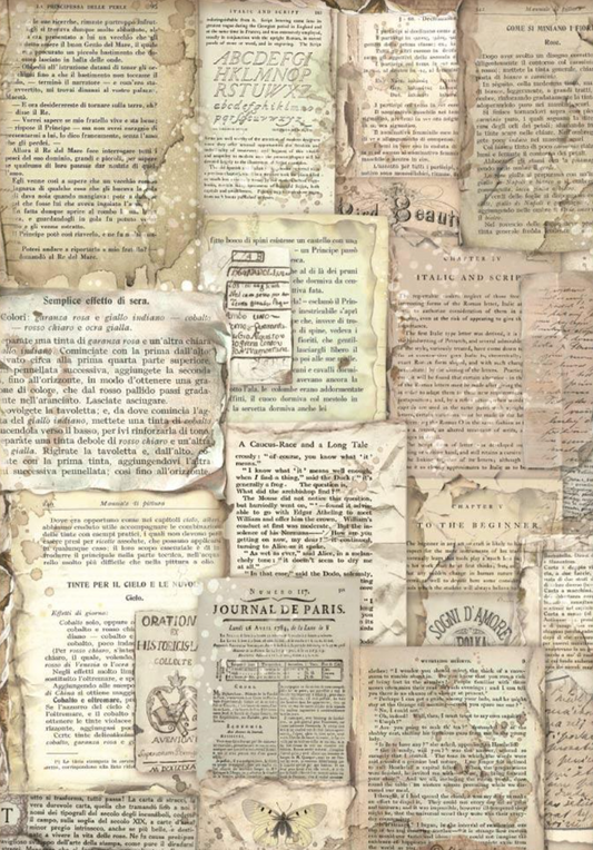 Vintage Library - Book Pages - Rice Paper - Stamperia