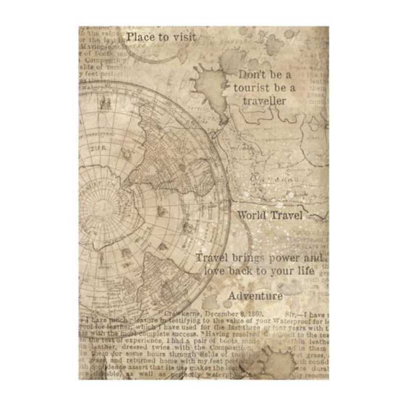 Around the World - Assorted Rice Paper Backgrounds A6 8/Sheets - Stamperia