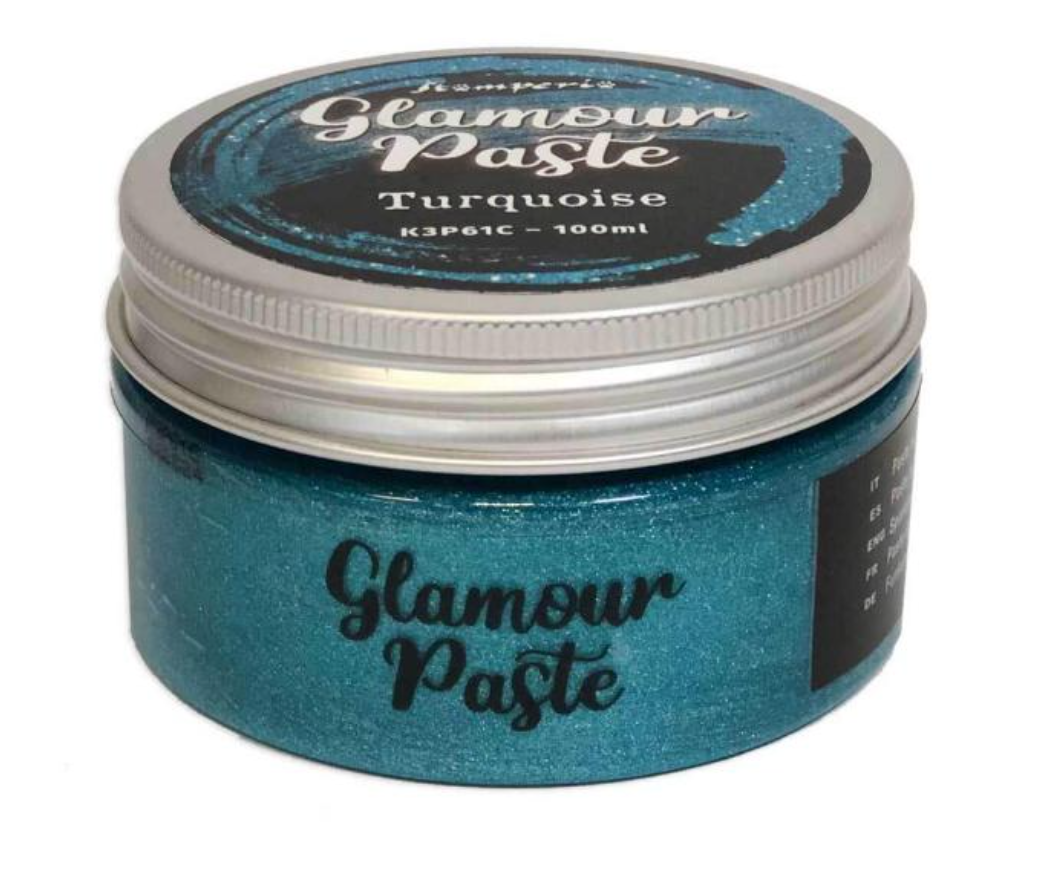 Glamour Paste - Turquoise - 100 ml - White - Mix Media Art - Stamperia