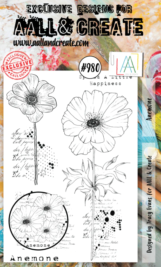 A6 - Anemone - AALL and Create - Tracy Evans - Clear Stamp Set - #980