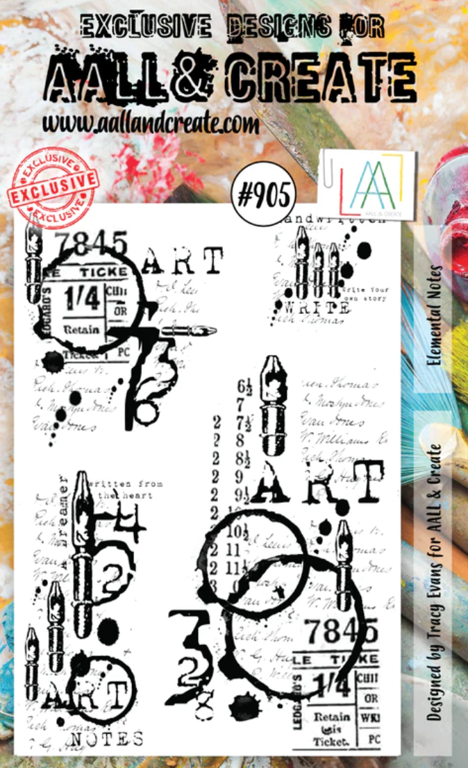 A6 - Elemental Notes - AALL and Create - Tracy Evans - Clear Stamp Set - #905