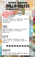 A7 - Define Love - AALL and Create - Designer Janet Klein - Clear Stamp Set - #938