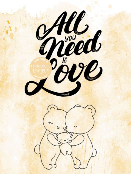 A8 - Clear Stamp - All You Need Is Love - Florilèges Design