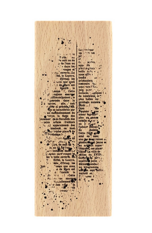 Speckled Text - Wooden Mount Rubber Stamp - Florilèges Design