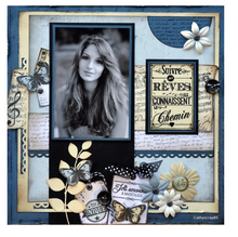 Manuscript Background - Wooden Mount Rubber Stamp - Florilèges Design