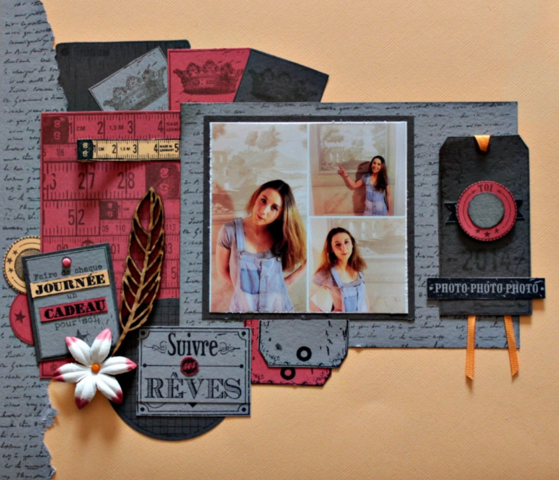 Manuscript Background - Wooden Mount Rubber Stamp - Florilèges Design