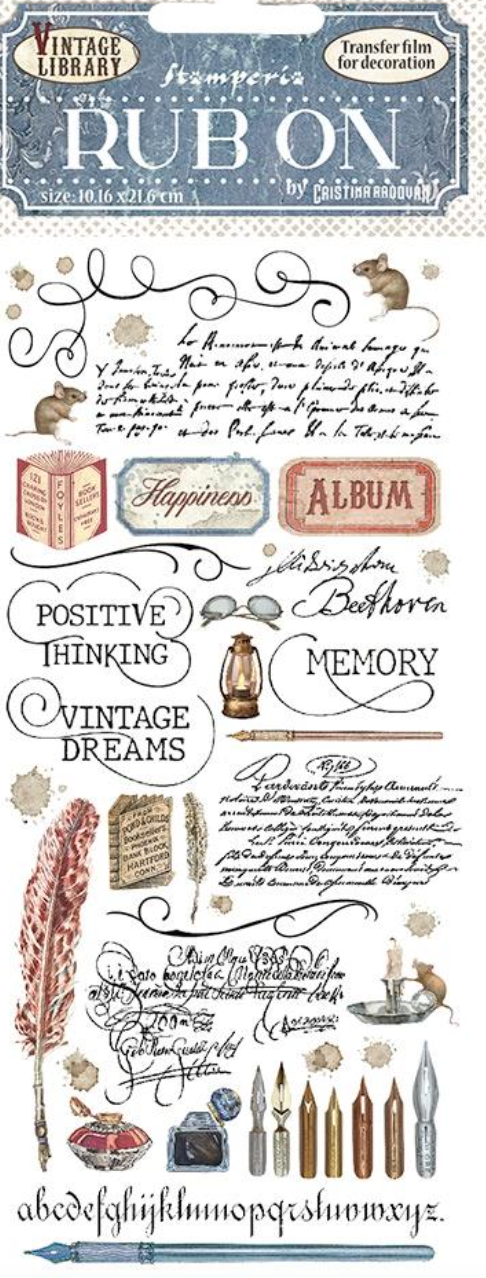 Vintage Library - Calligraphy - Rub-on - Stamperia