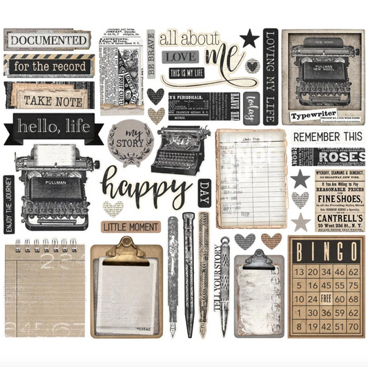 Simple Vintage Essentials - Take Note - Bits & Pieces Die-Cuts - 42/Pkg - Simple Stories