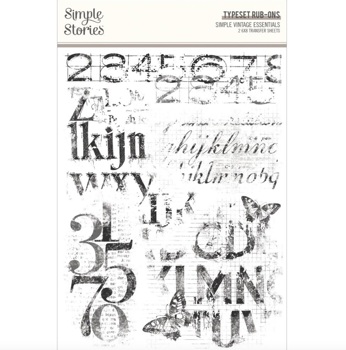 Simple Vintage Essentials - Rub-Ons - Typeset - Simple Stories