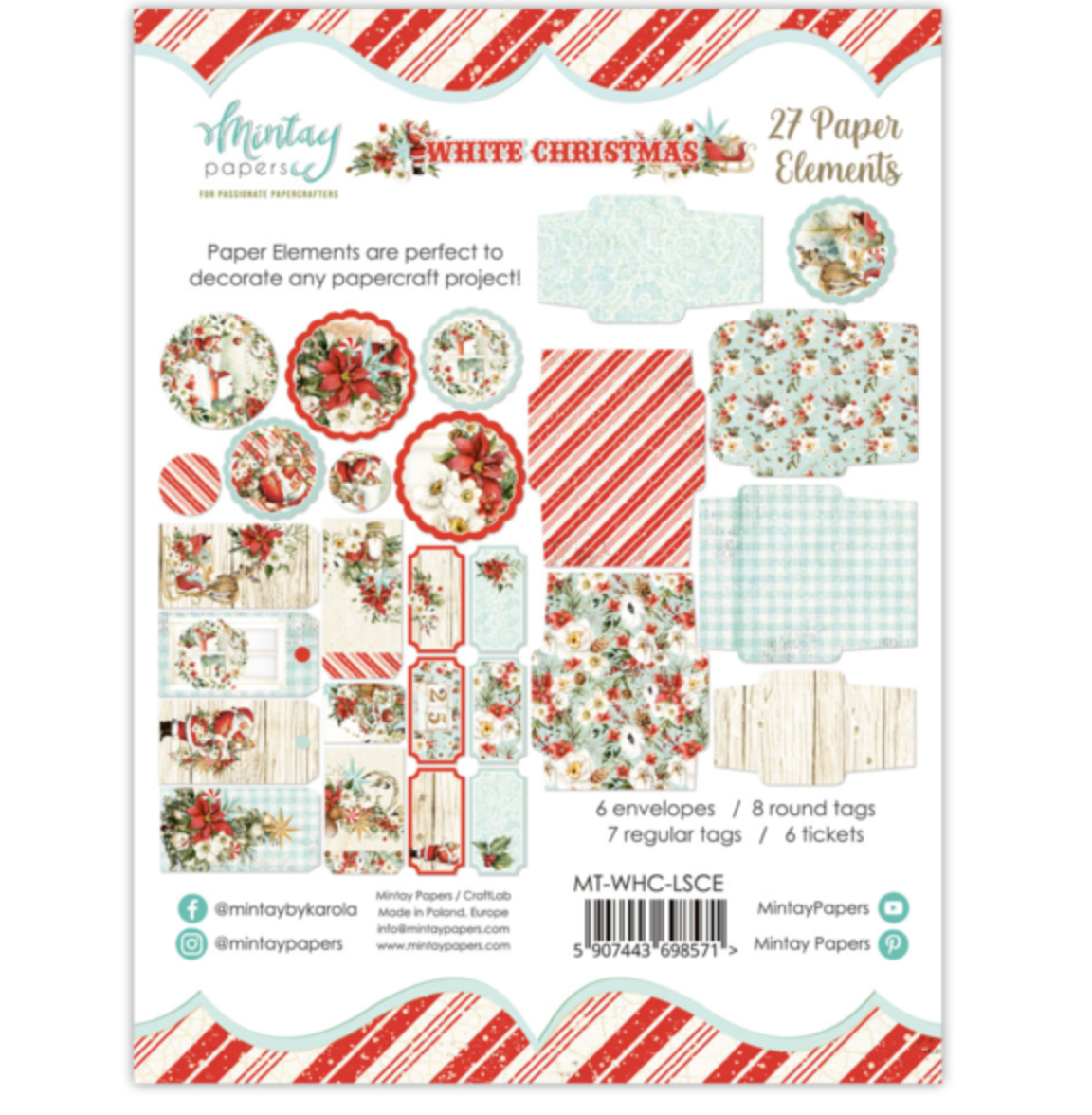 White Christmas - Paper Elements - 27 pcs - Mintay Papers