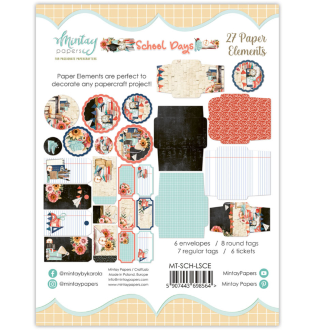 School Days - Paper Elements - 27 Pcs - Mintay Papers