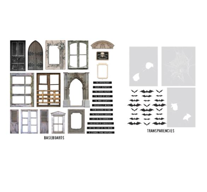 Baseboards and Transparencies - Halloween 2023 - Ideaology - Tim Holtz
