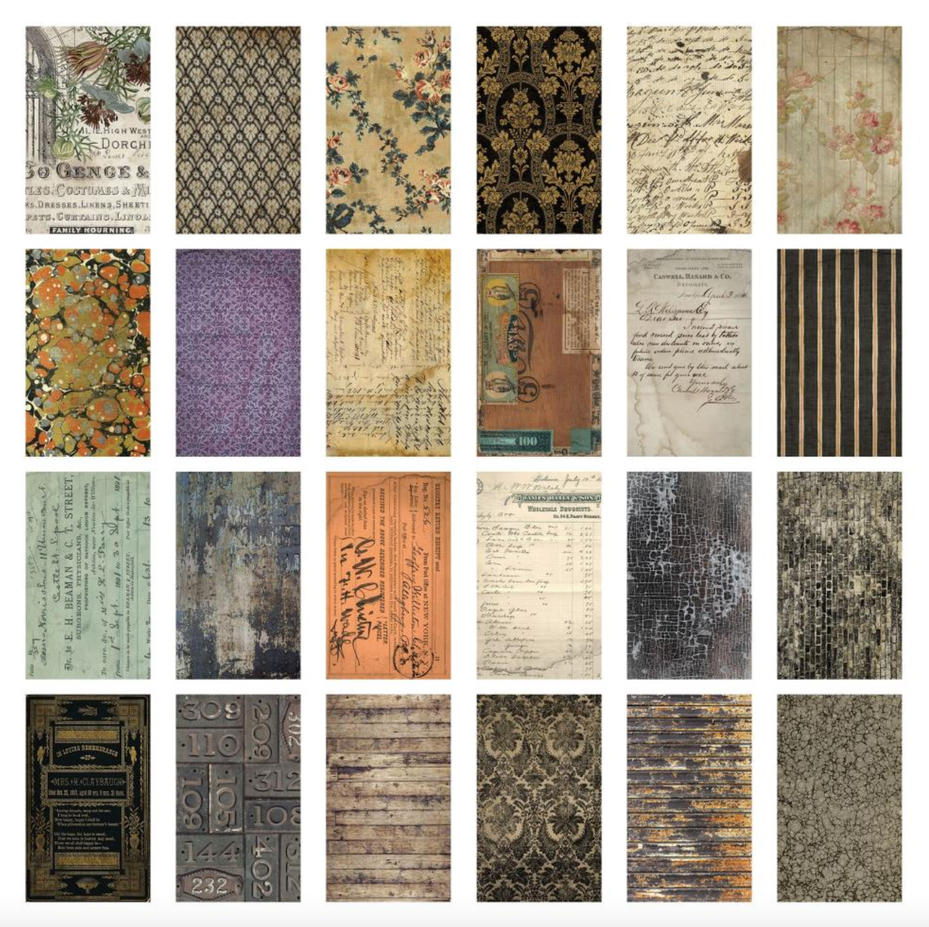 Backdrops - Halloween 2023 - 6x10 - 24/Pkg - Double Sided - Ideology - Tim Holtz