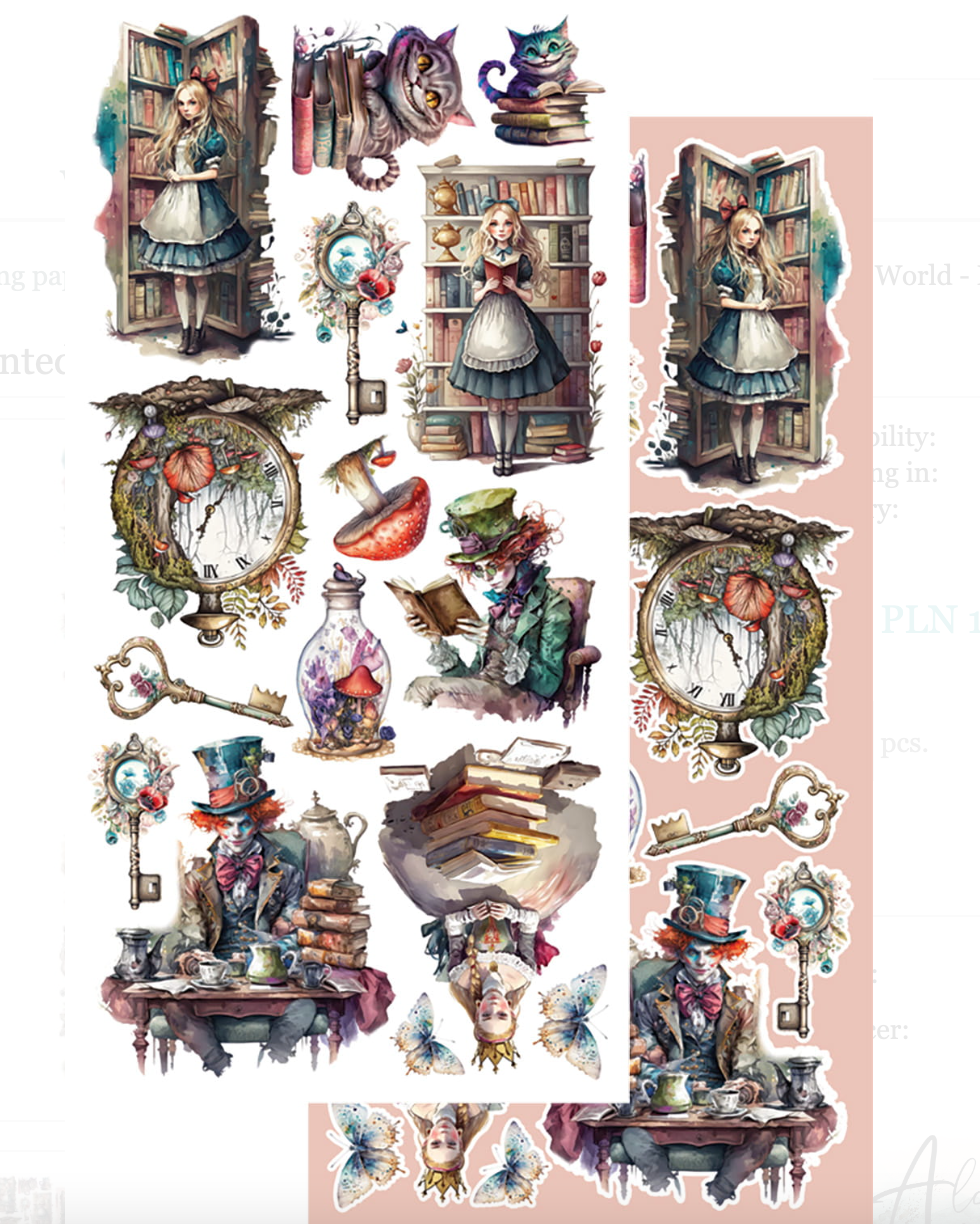 6x12 - Enchanted World - Following Alice - Fussy Cutting Set - Alchemy Of Art