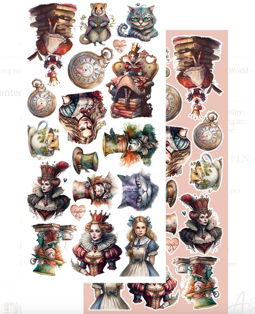 6x12 - Enchanted World - Following Alice - Fussy Cutting Set - Alchemy Of Art