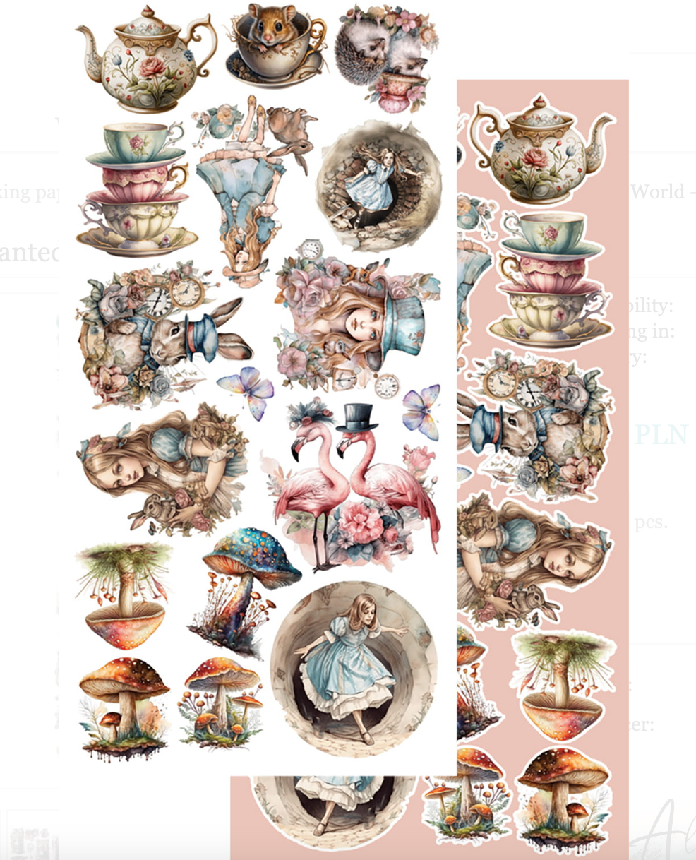 6x12 - Enchanted World - Following Alice - Fussy Cutting Set - Alchemy Of Art