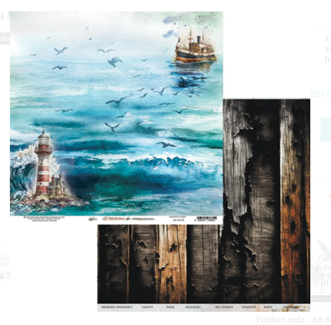 8x8 - Sea Stories - 12 Double Sided Papers - Alchemy Of Art