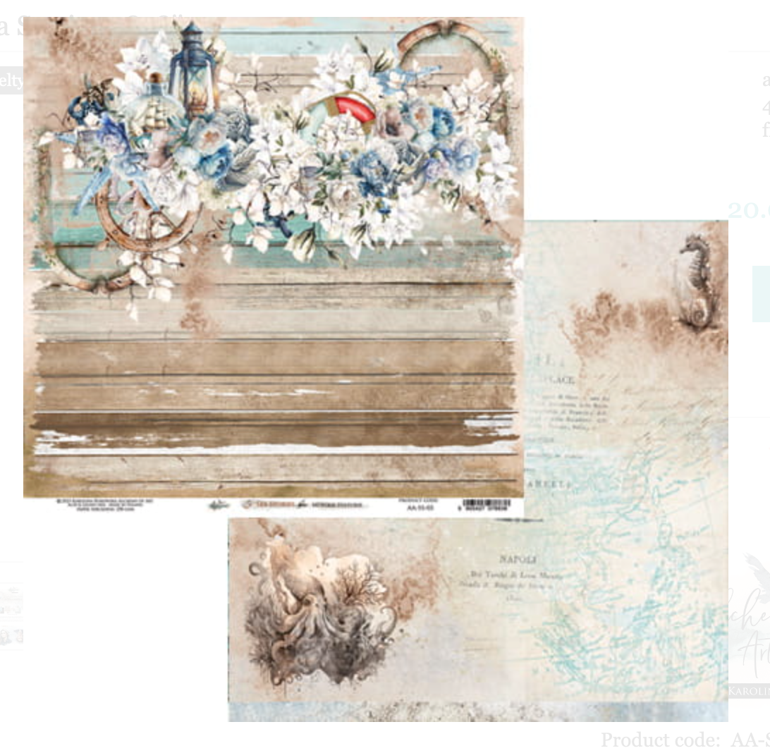 8x8 - Sea Stories - 12 Double Sided Papers - Alchemy Of Art