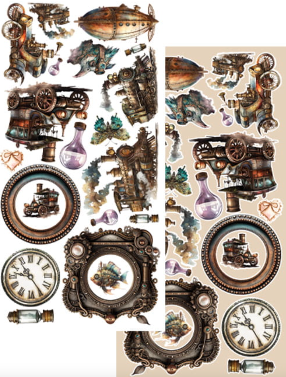 6x12 - Steampunk Dream - Fussy Cutting Set - Alchemy Of Art