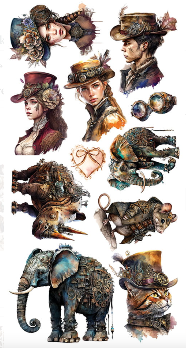 6x12 - Steampunk Dream - Fussy Cutting Set - Alchemy Of Art