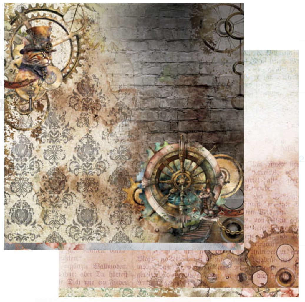 8x8 - Steampunk Dream - 12 Double Sided Papers - Alchemy Of Art