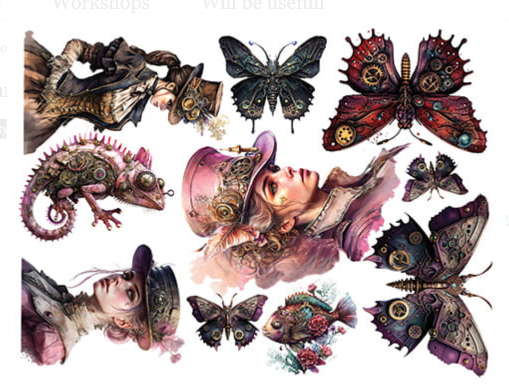 8x8 - Steampunk Dream - 12 Double Sided Papers - Alchemy Of Art