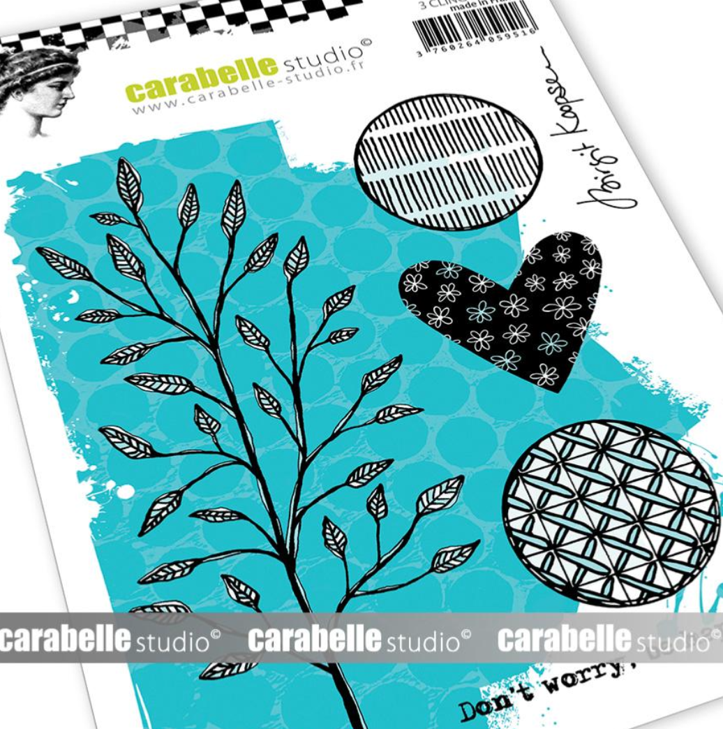 Rubber Cling Stamp A6 - Be Happy - Birgit Koopsen - Carabelle Studio