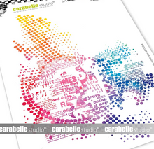 Rubber Cling Stamp A5 - Round Collage and Text - Carabelle Studio